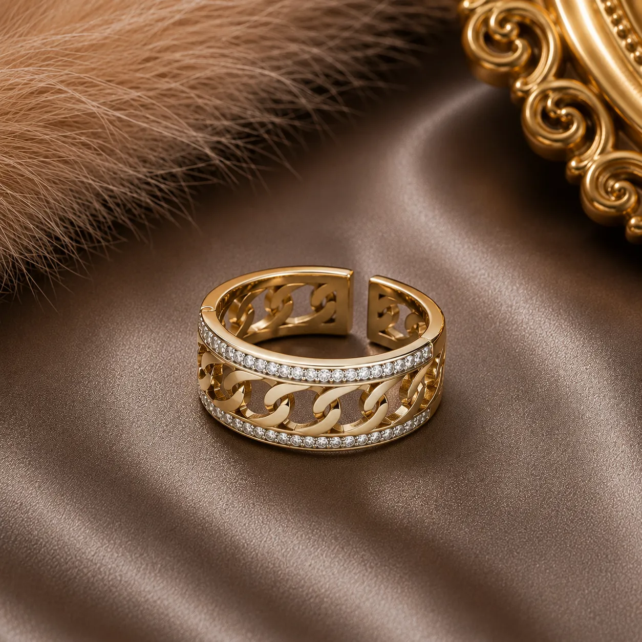 Aurelia Link Crystal Statement Ring image 2