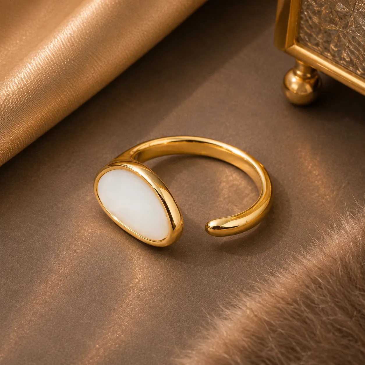 Ivory Halo Open Ring