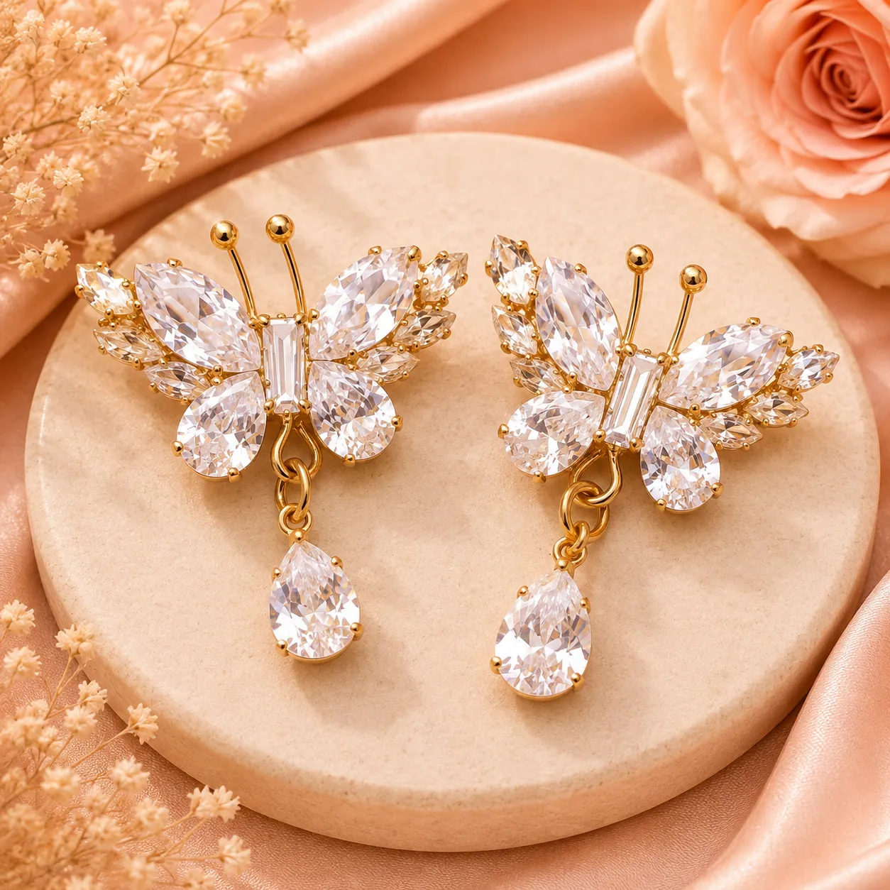 Celestia Crystal Butterfly Earrings