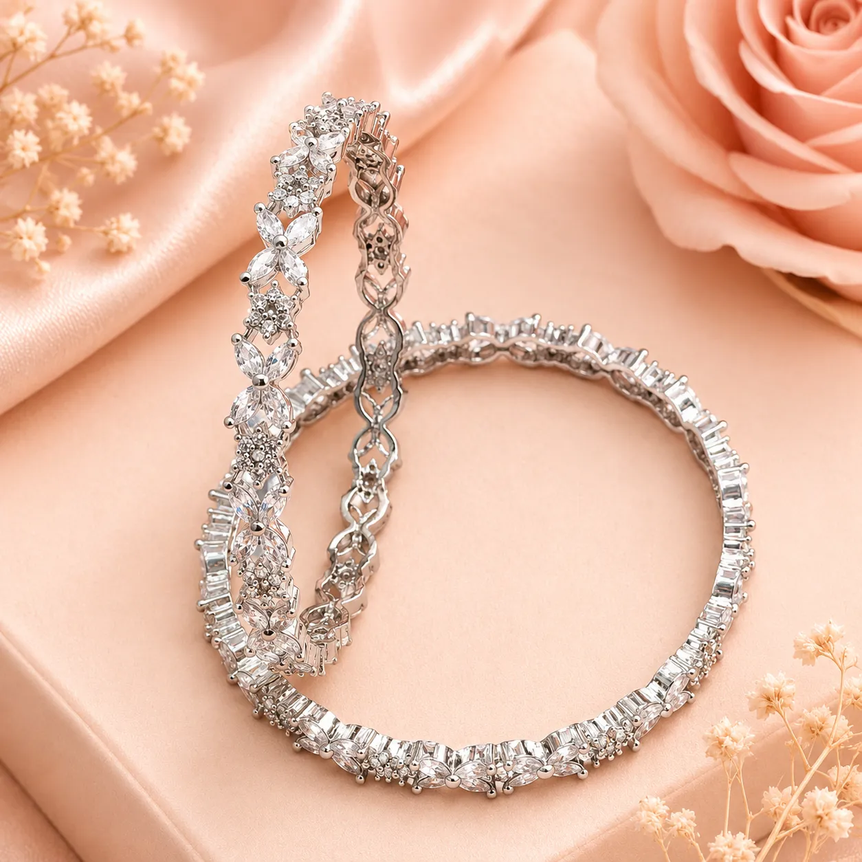 Celeste Floral Marquise AD Bangles