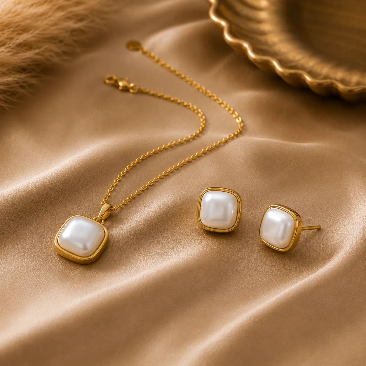 Aurelia Square Pearl Statement Ring image 2