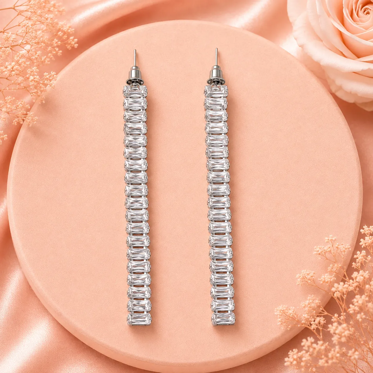 Astra Baguette Cascade AD Earrings image 2