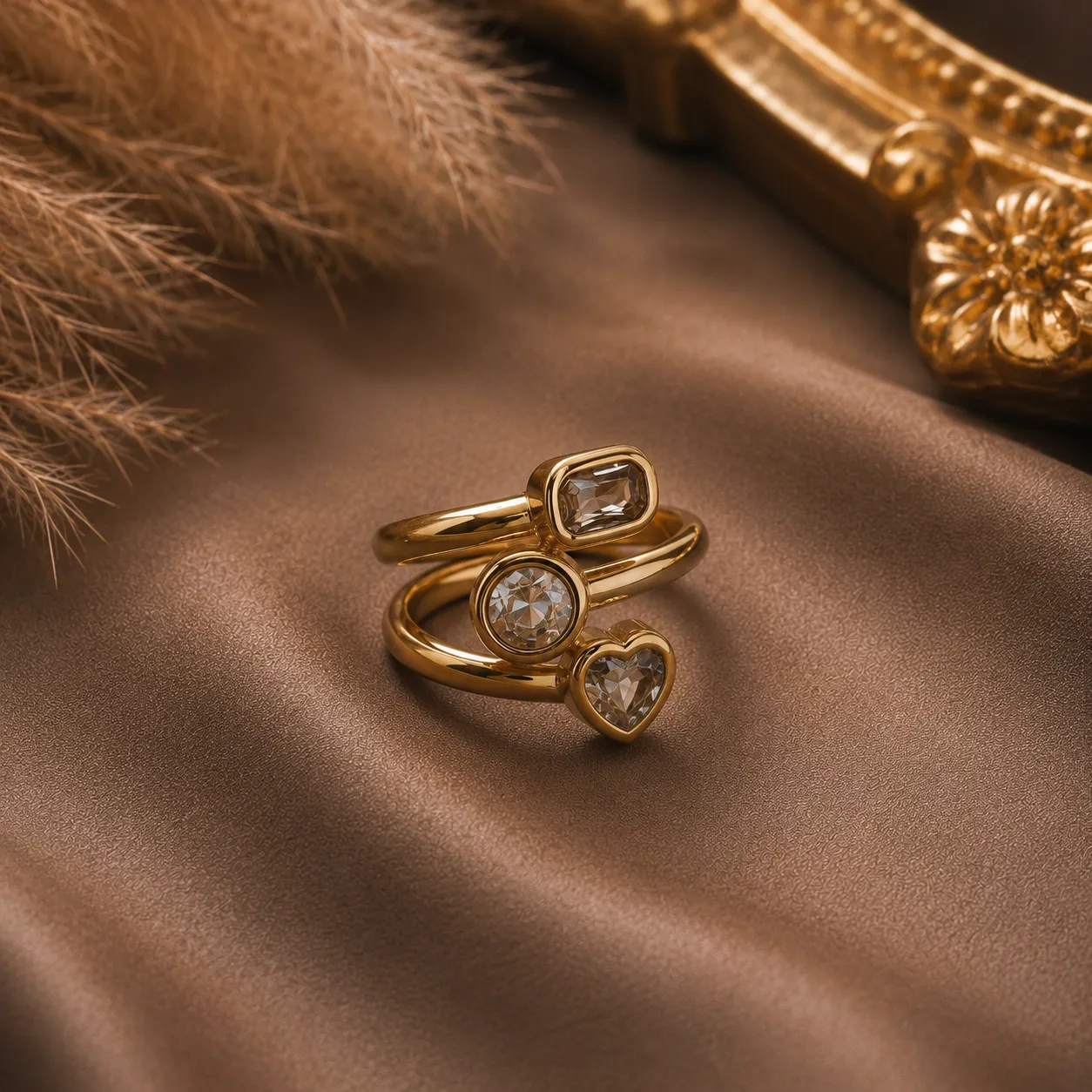 Celeste Trio Spiral Ring