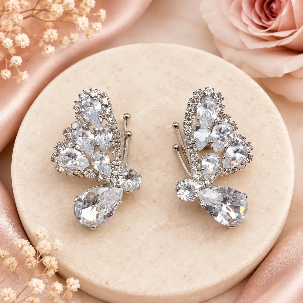 Aurelia Crystal Butterfly AD Earrings image 2