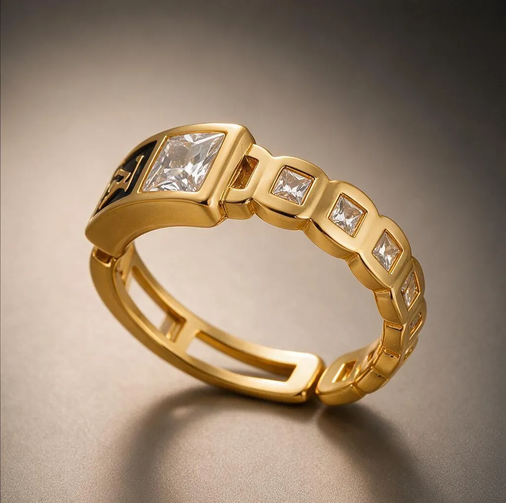 Noir Crystal Signet Ring