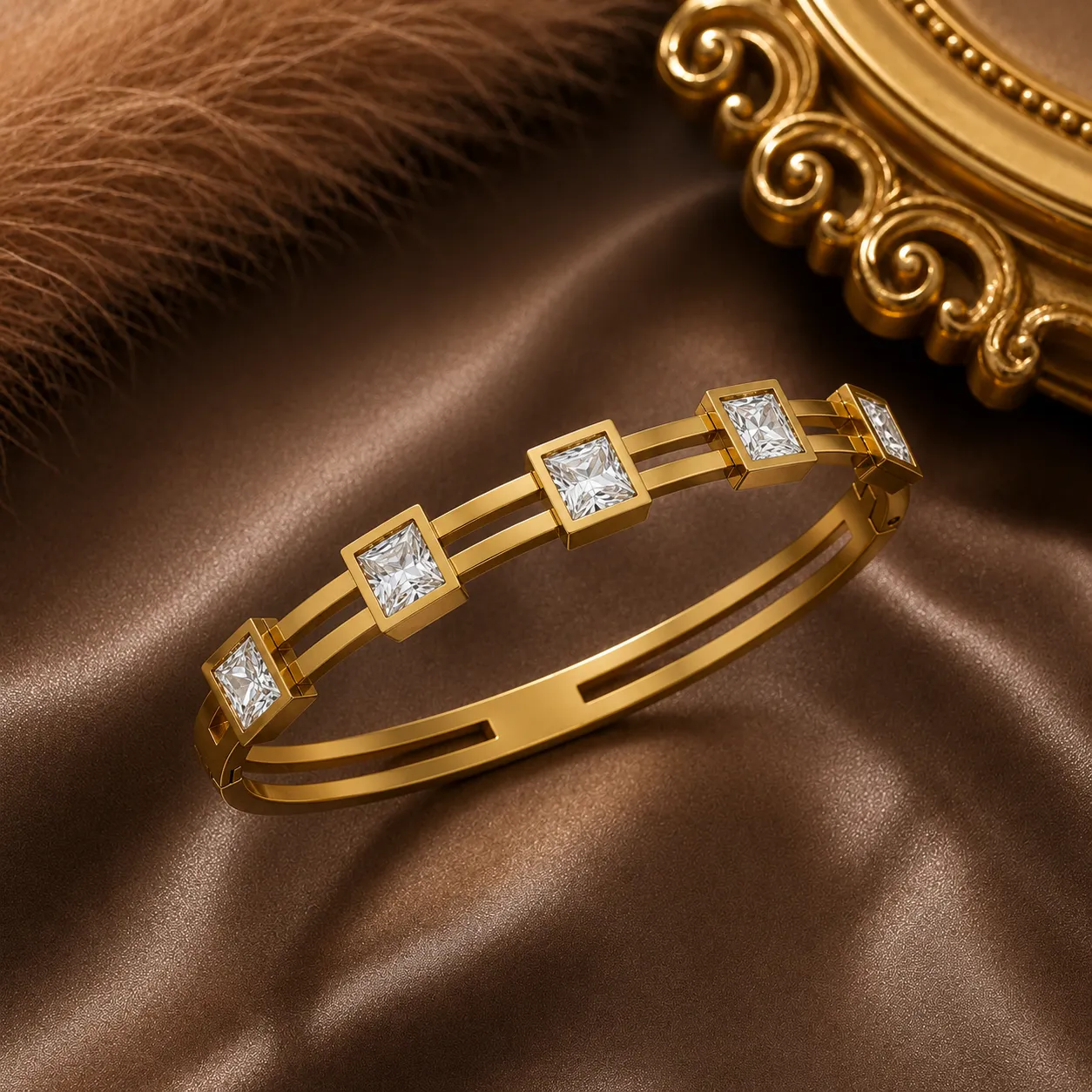Celeste Square Crystal Bangle