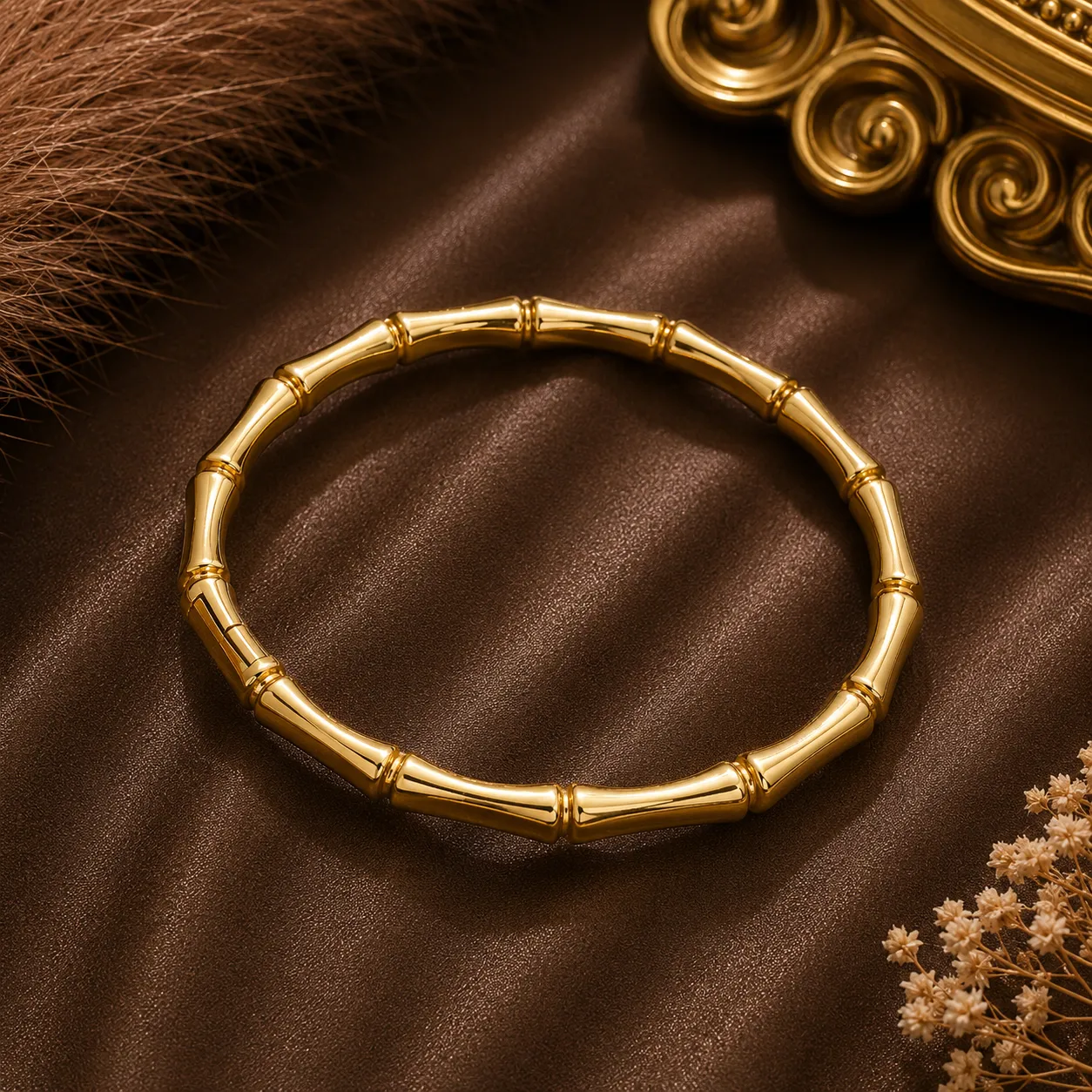 Aureon Bamboo Sculpted Bangle