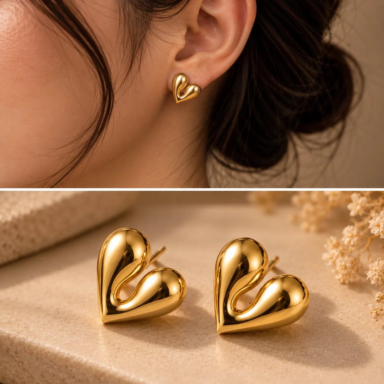 Aurelia Sculpted Heart Earrings image 2