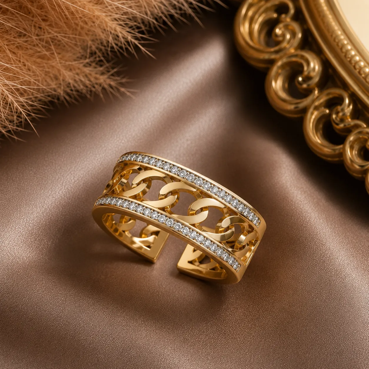 Aurelia Link Crystal Statement Ring