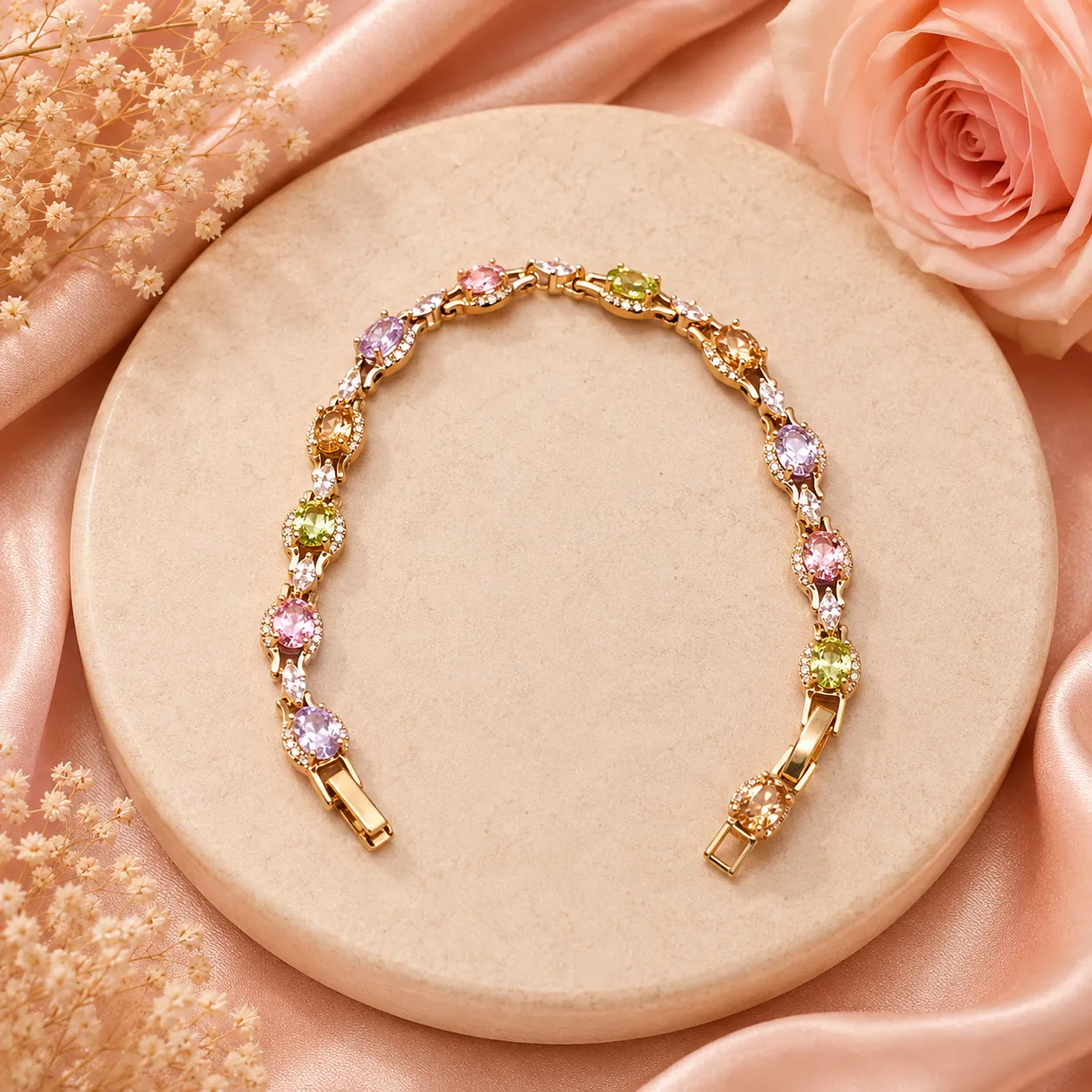 Aurora Multicolor AD Tennis Bracelet