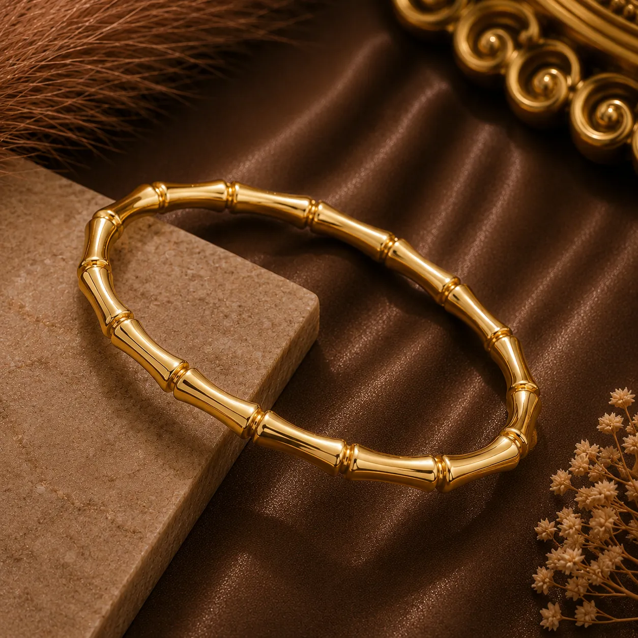 Aureon Bamboo Sculpted Bangle