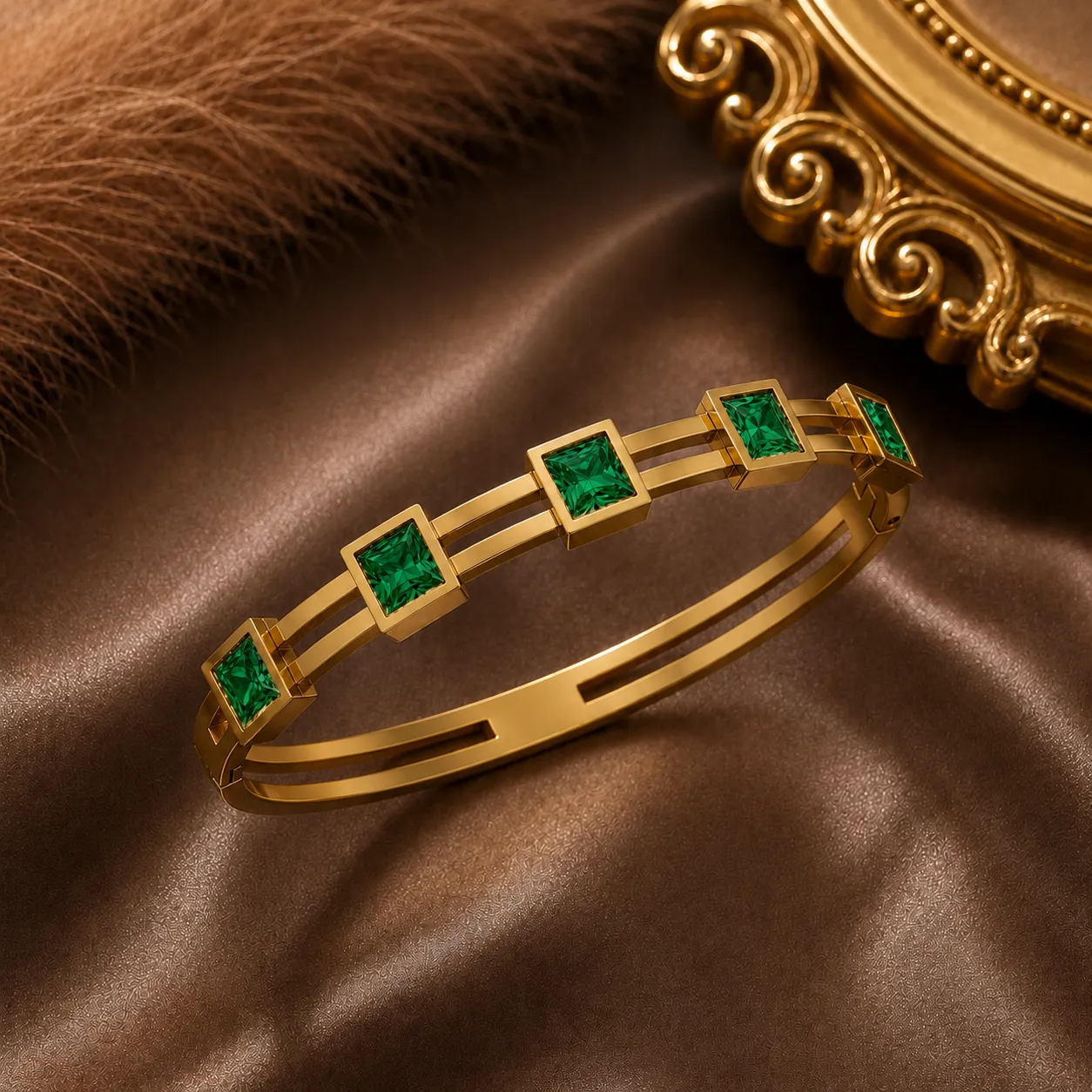 Aria Baguette Crystal Bangle