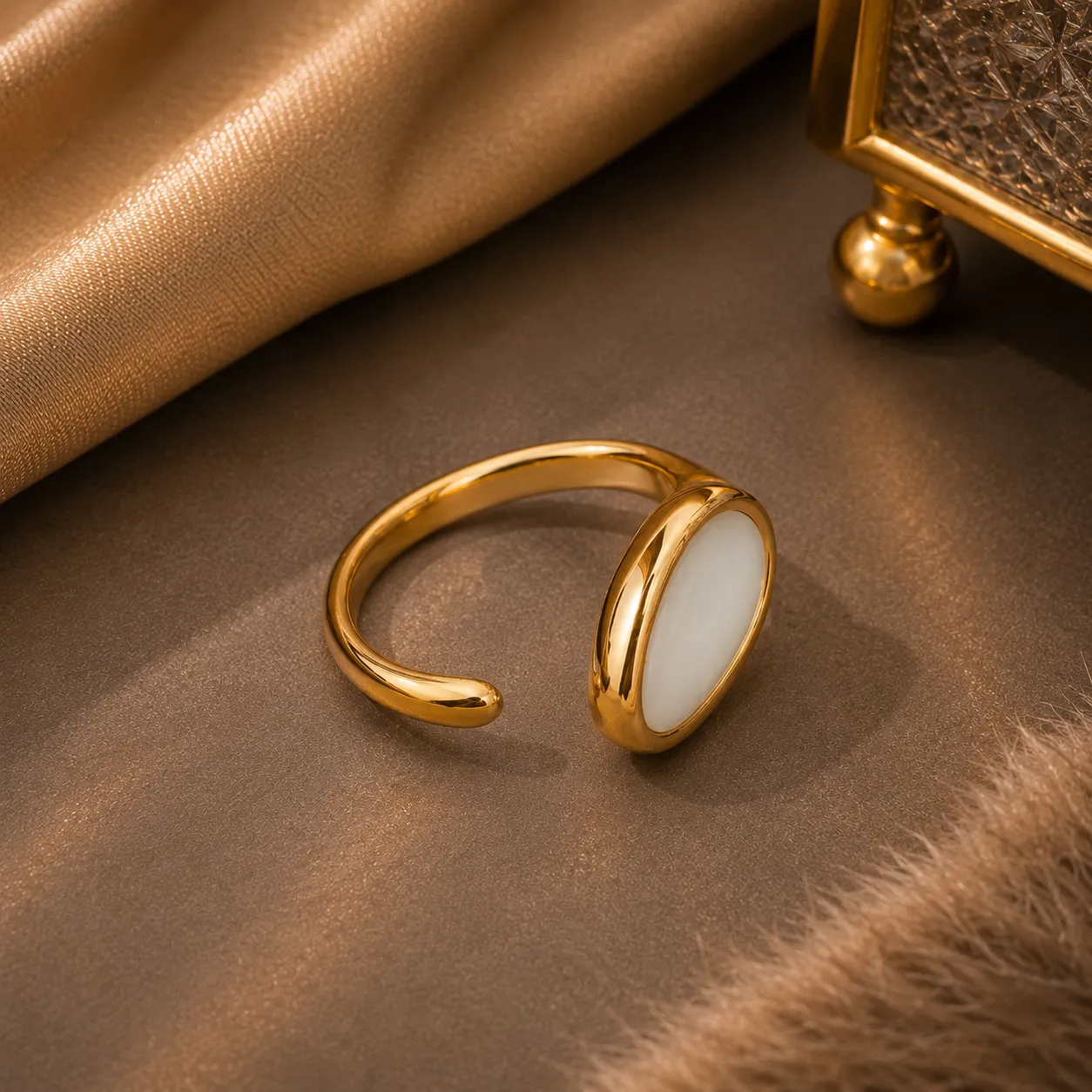 Ivory Halo Open Ring image 2