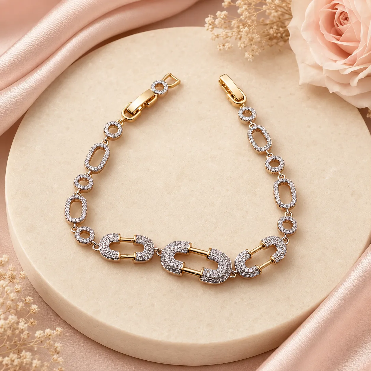 Lustre Link American Diamond Bracelet