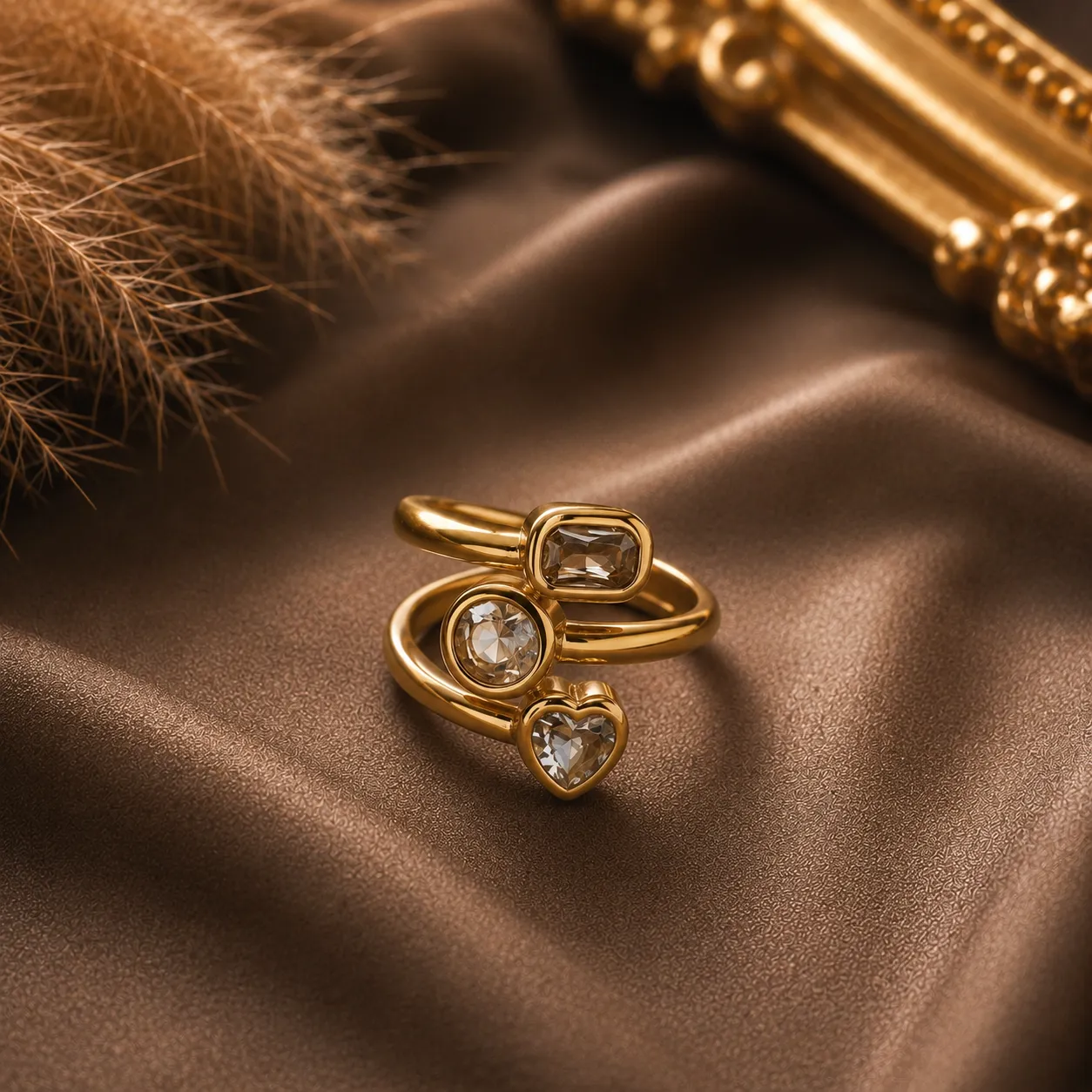 Celeste Trio Spiral Ring