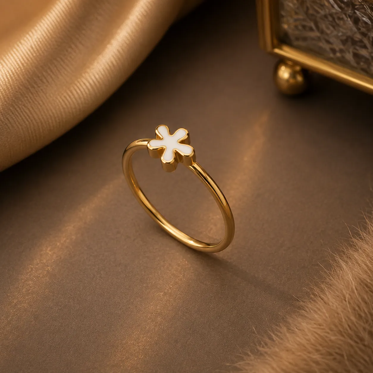 Noir Bloom Gold-Toned Ring