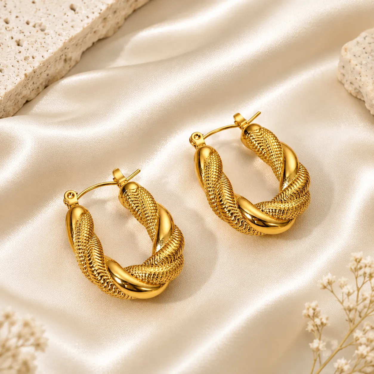 Aurelia Twisted Hoop Earrings image 3