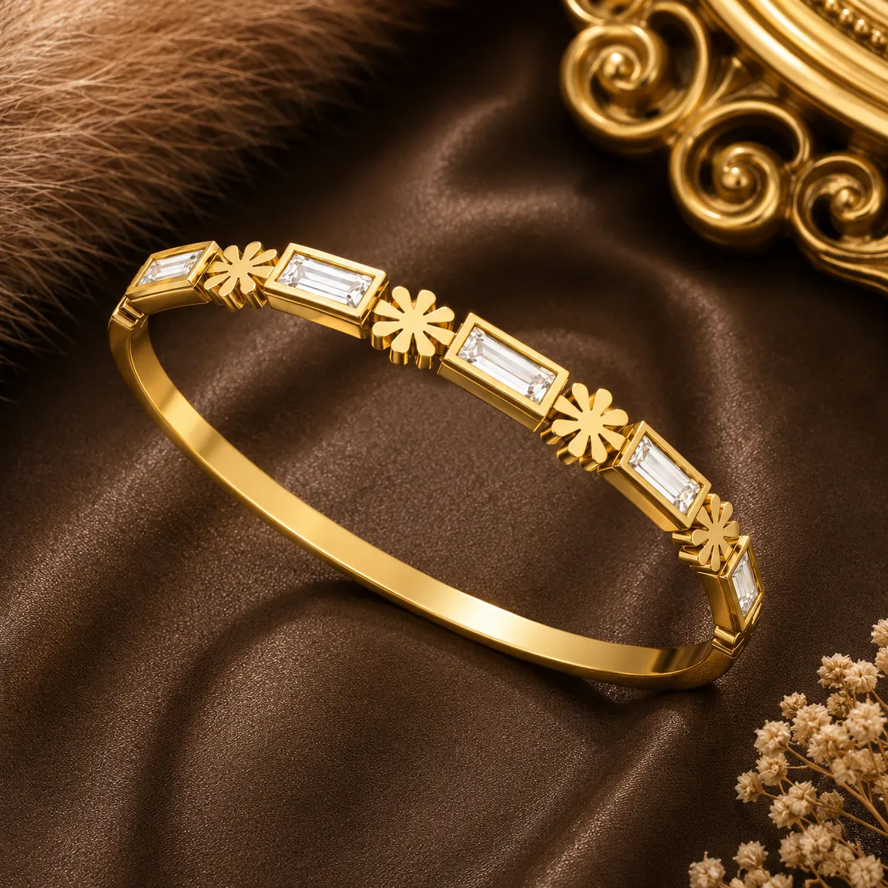 Elowen Crystal Daisy Bangle