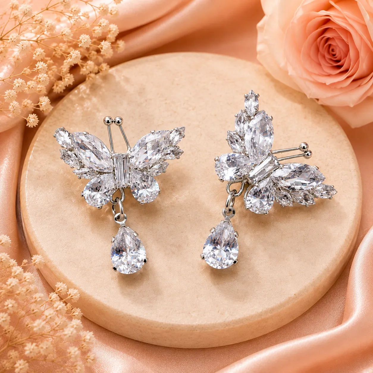 Celestia Crystal Butterfly Earrings image 2