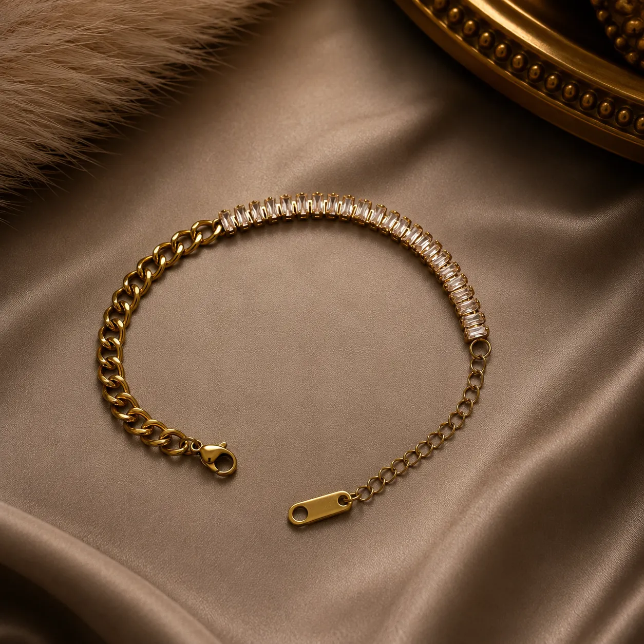 Celeste Baguette Chain Bracelet