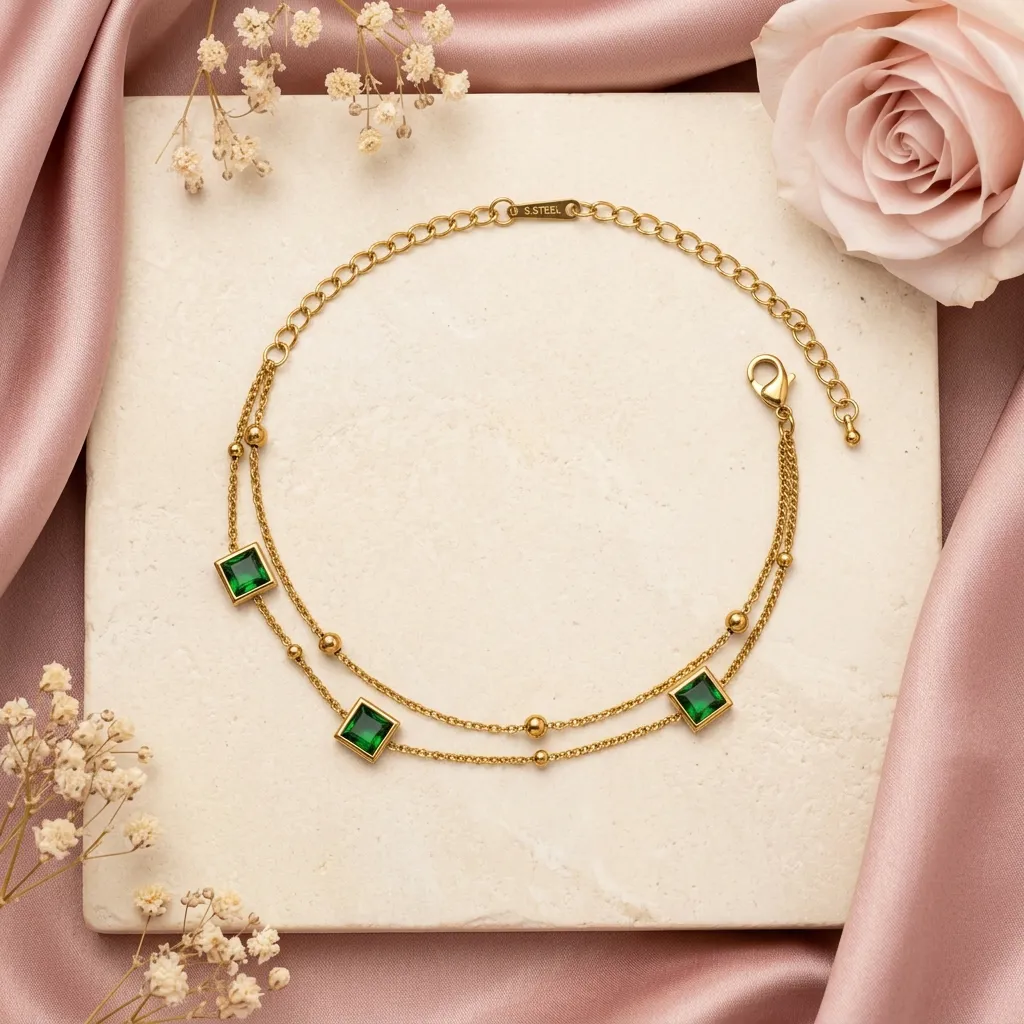 Emerald Duo Layer Bracelet