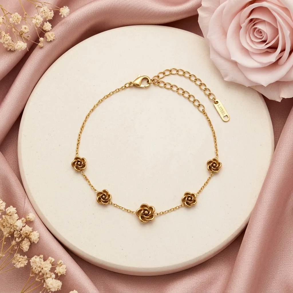 Roselle Five Rose Bracelet