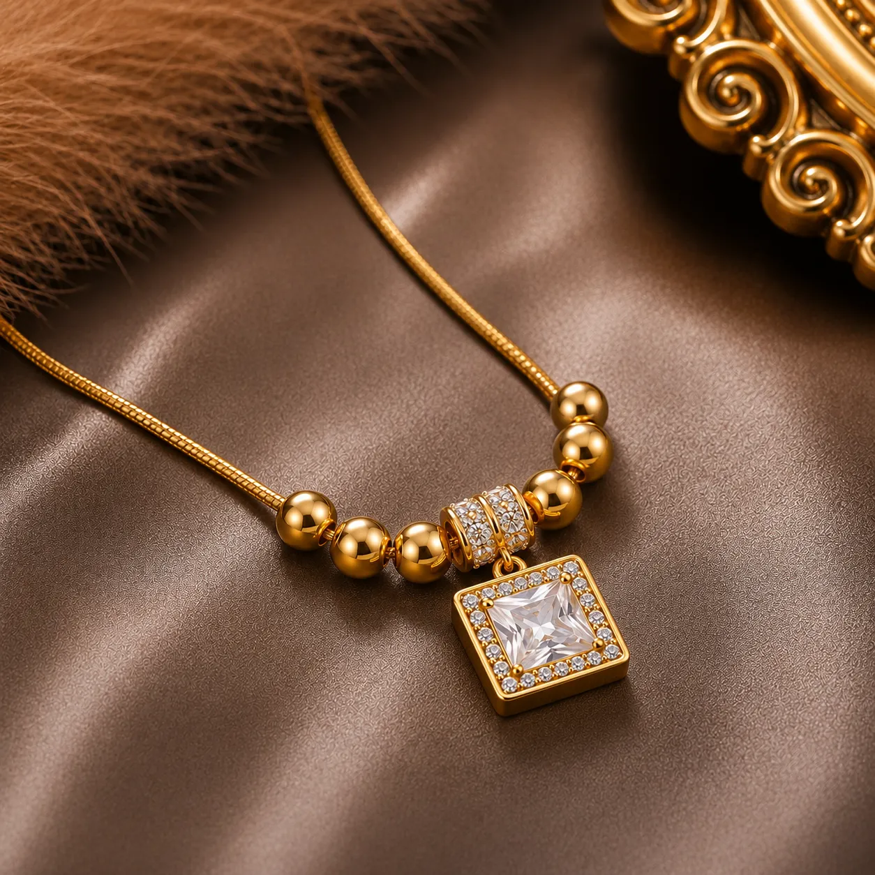 Celestia Crystal Charm Necklace