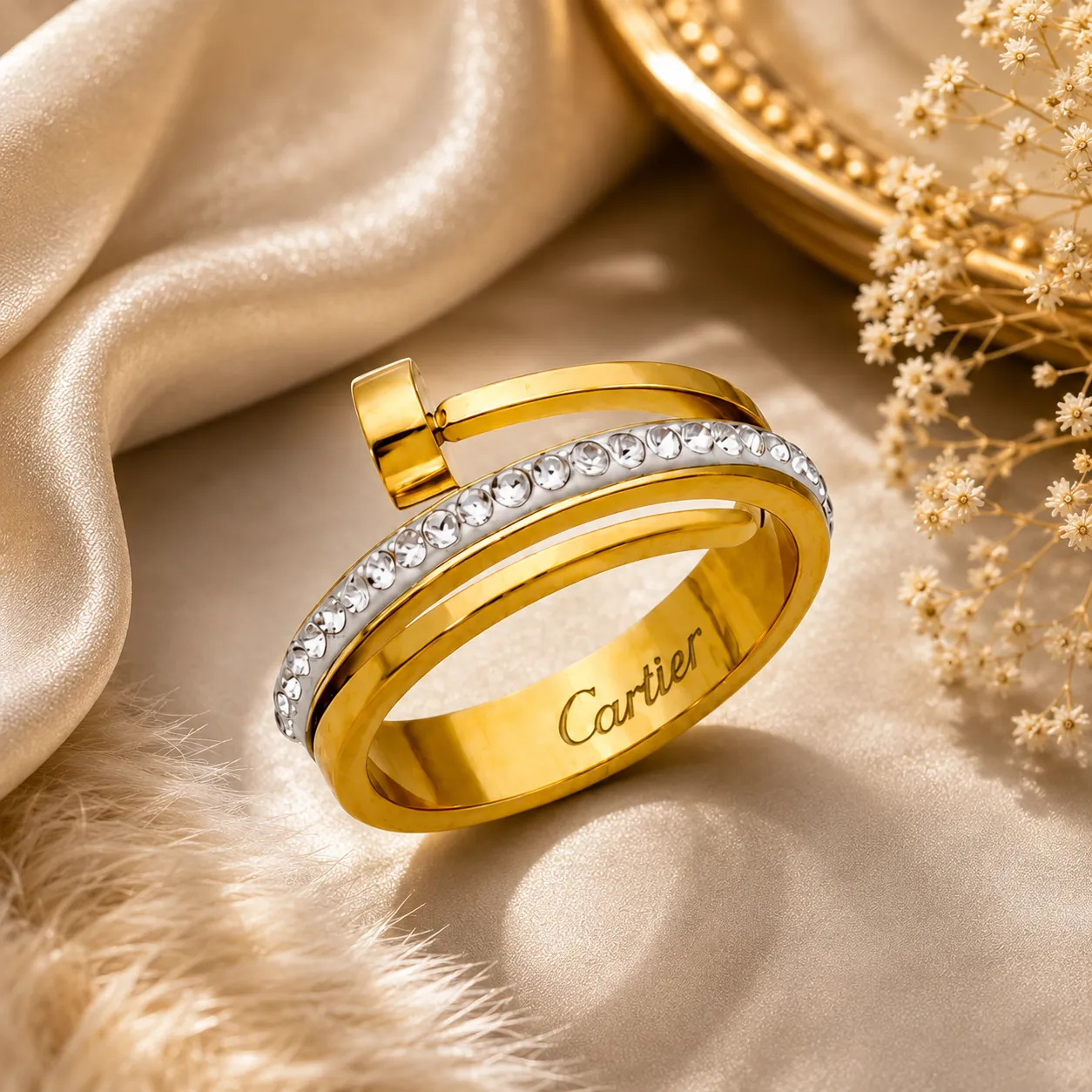 Luna Nail Crystal Ring