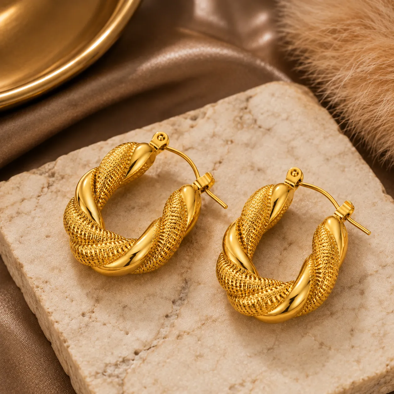 Aurelia Twisted Hoop Earrings