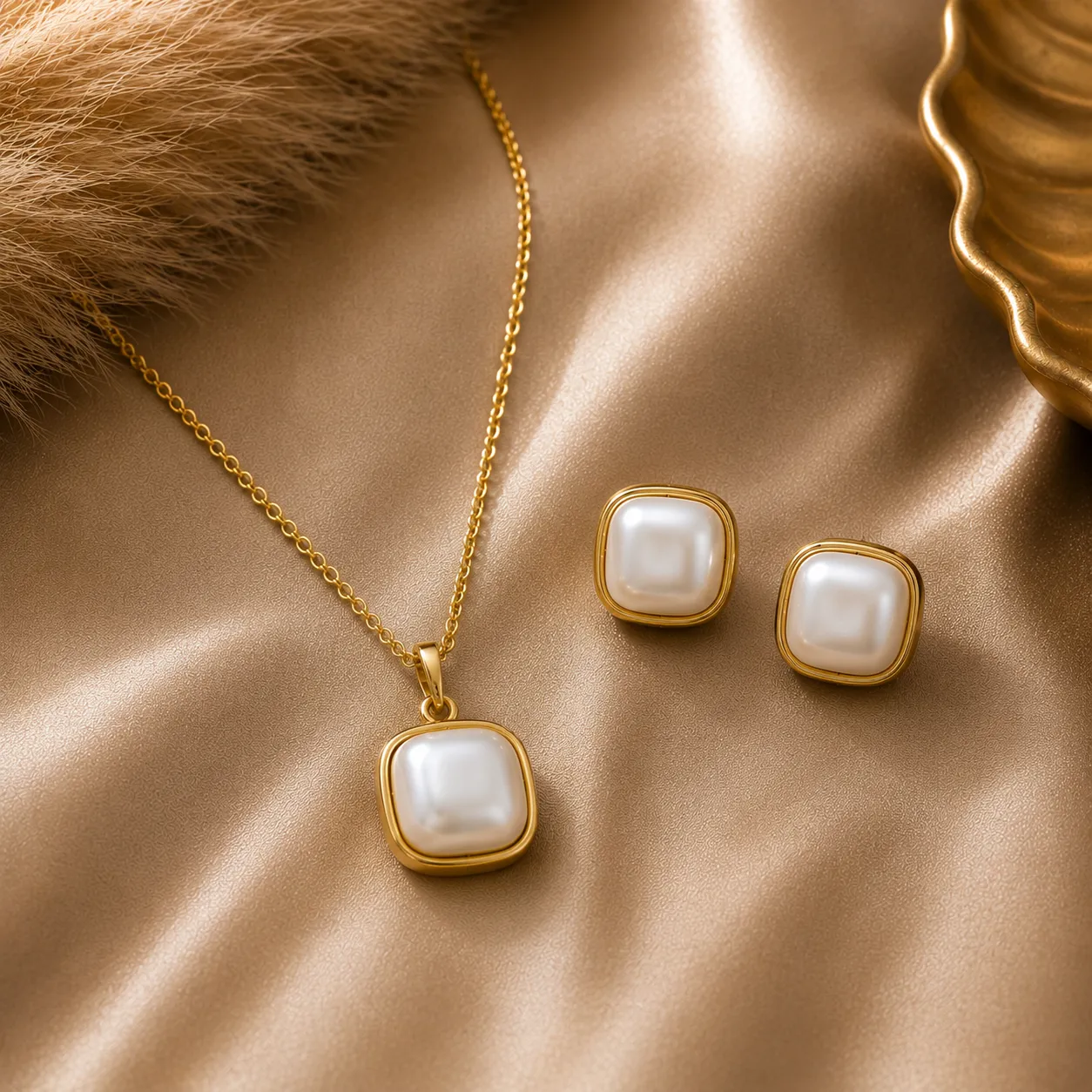Aurelia Square Pearl Statement Ring