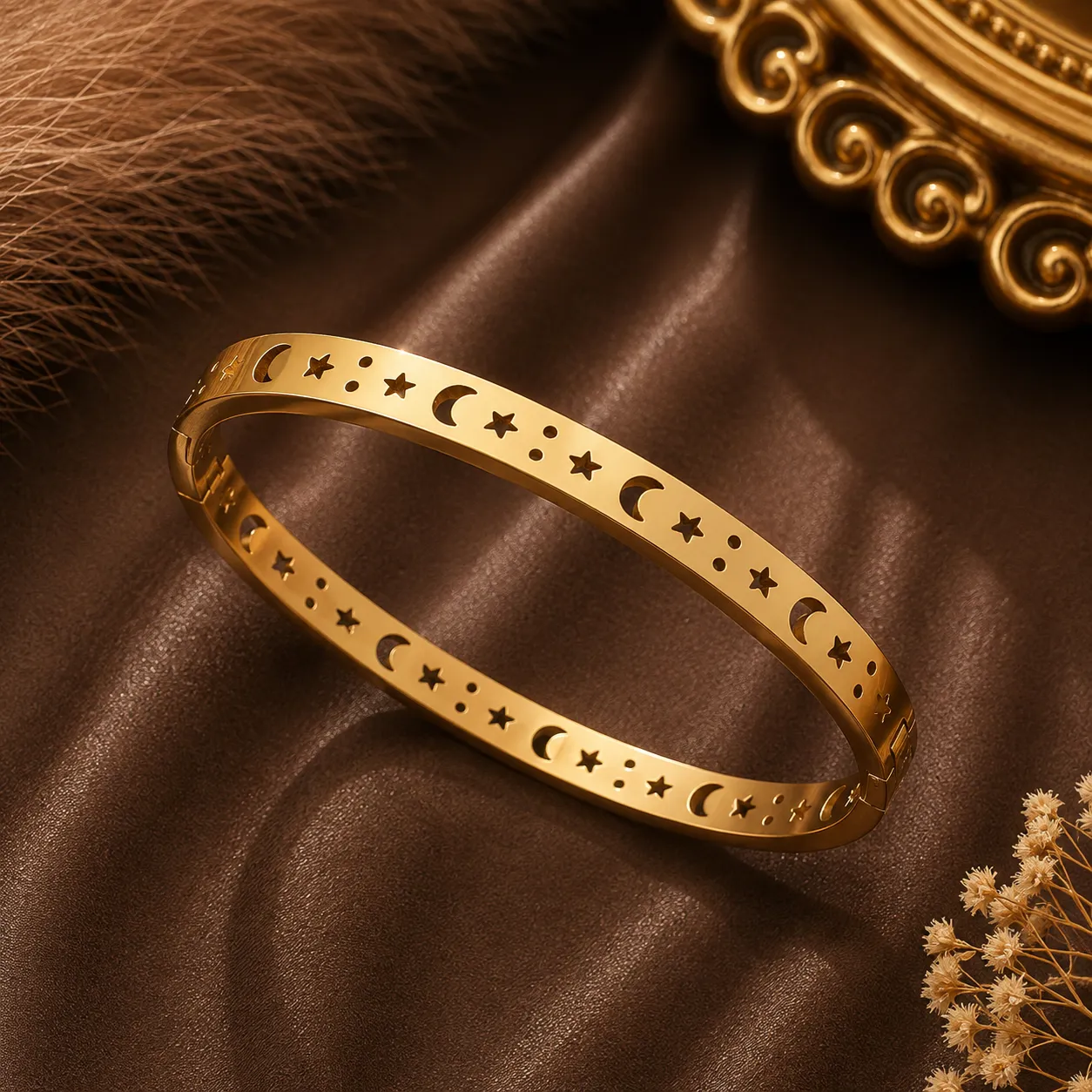 Celestial Moon & Star Bangle