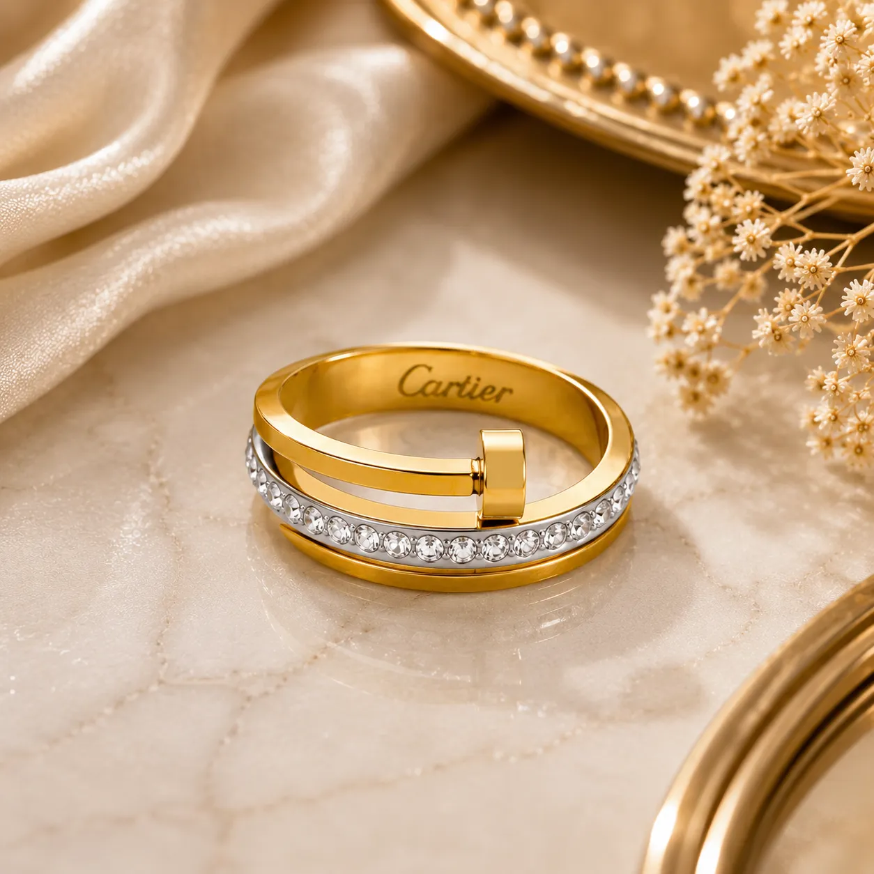 Luna Nail Crystal Ring