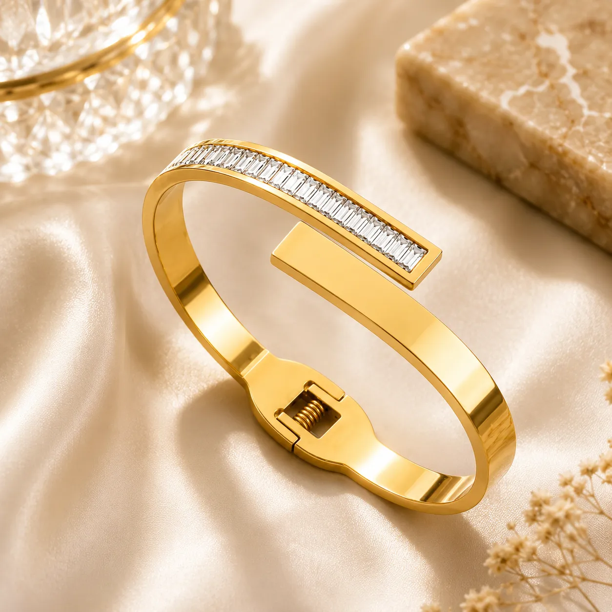 Elara Crystal Arc Bangle image 2