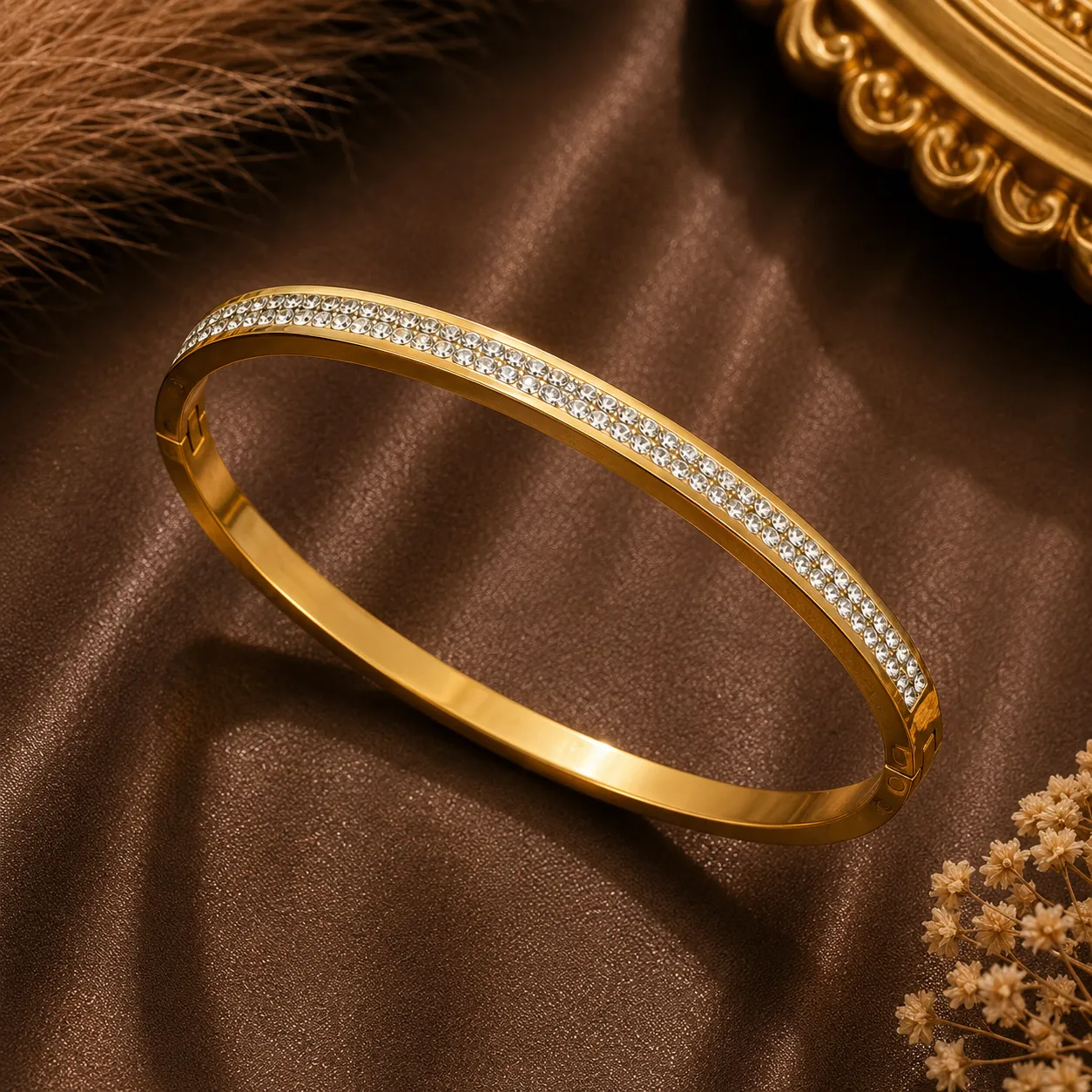 Celeste Double Row Crystal Bangle