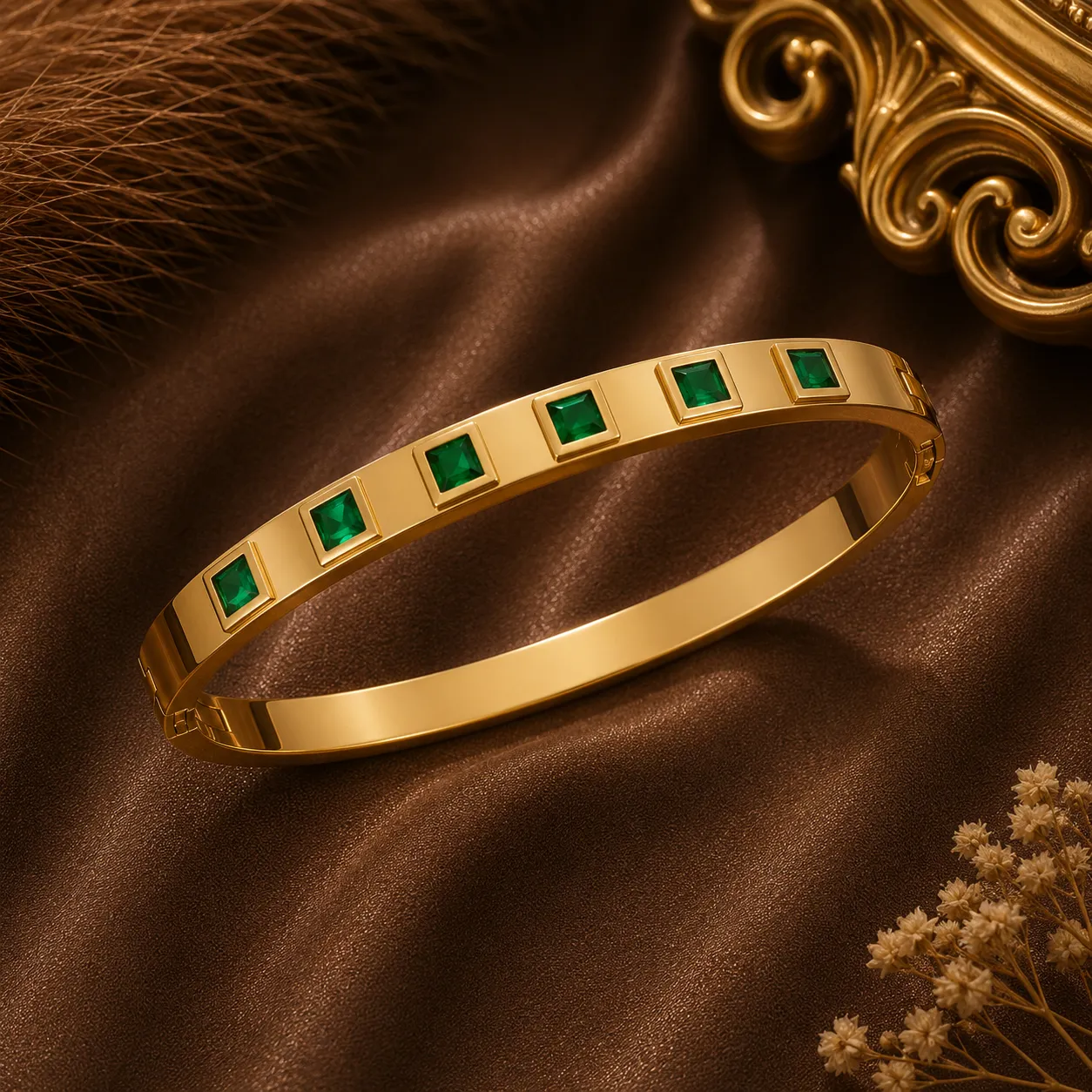 Elodie Square Crystal Bangle image 2