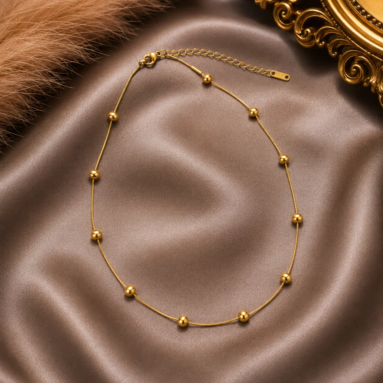 Aurelia Golden Bead Necklace