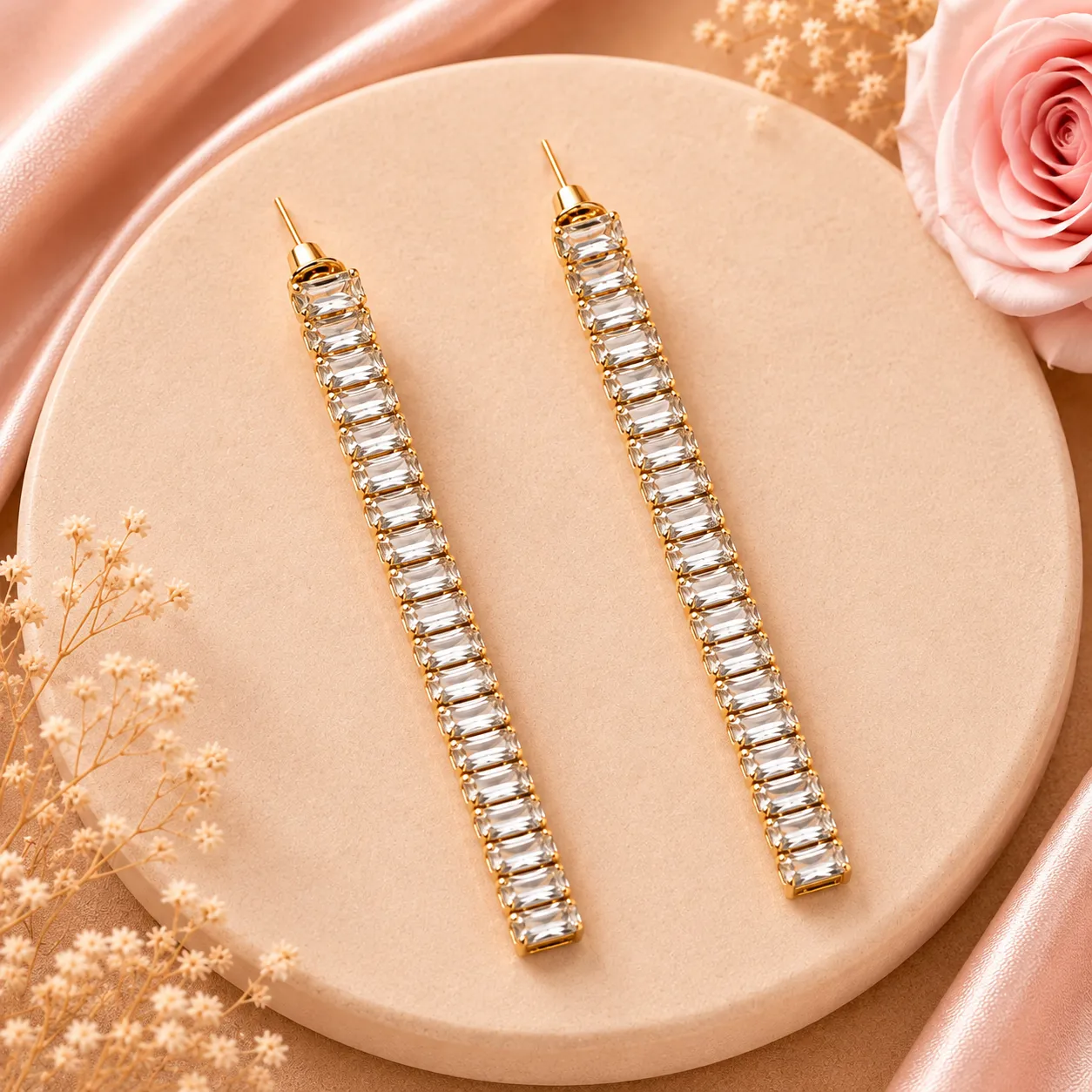 Astra Baguette Cascade AD Earrings