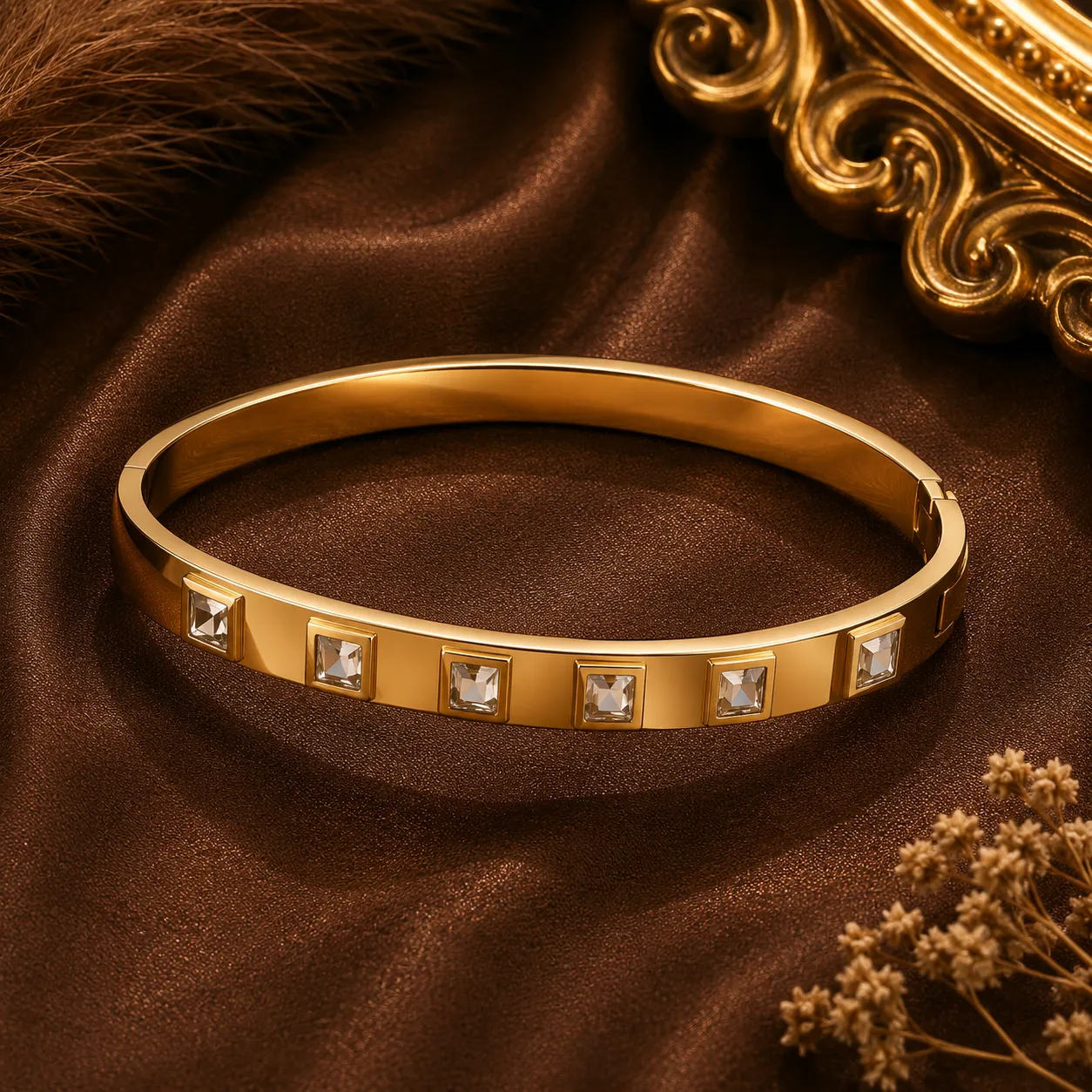 Elodie Square Crystal Bangle
